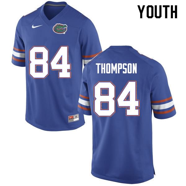 NCAA Florida Gators Trey Thompson Youth #84 Nike Blue Stitched Authentic College Football Jersey WOH8764SP